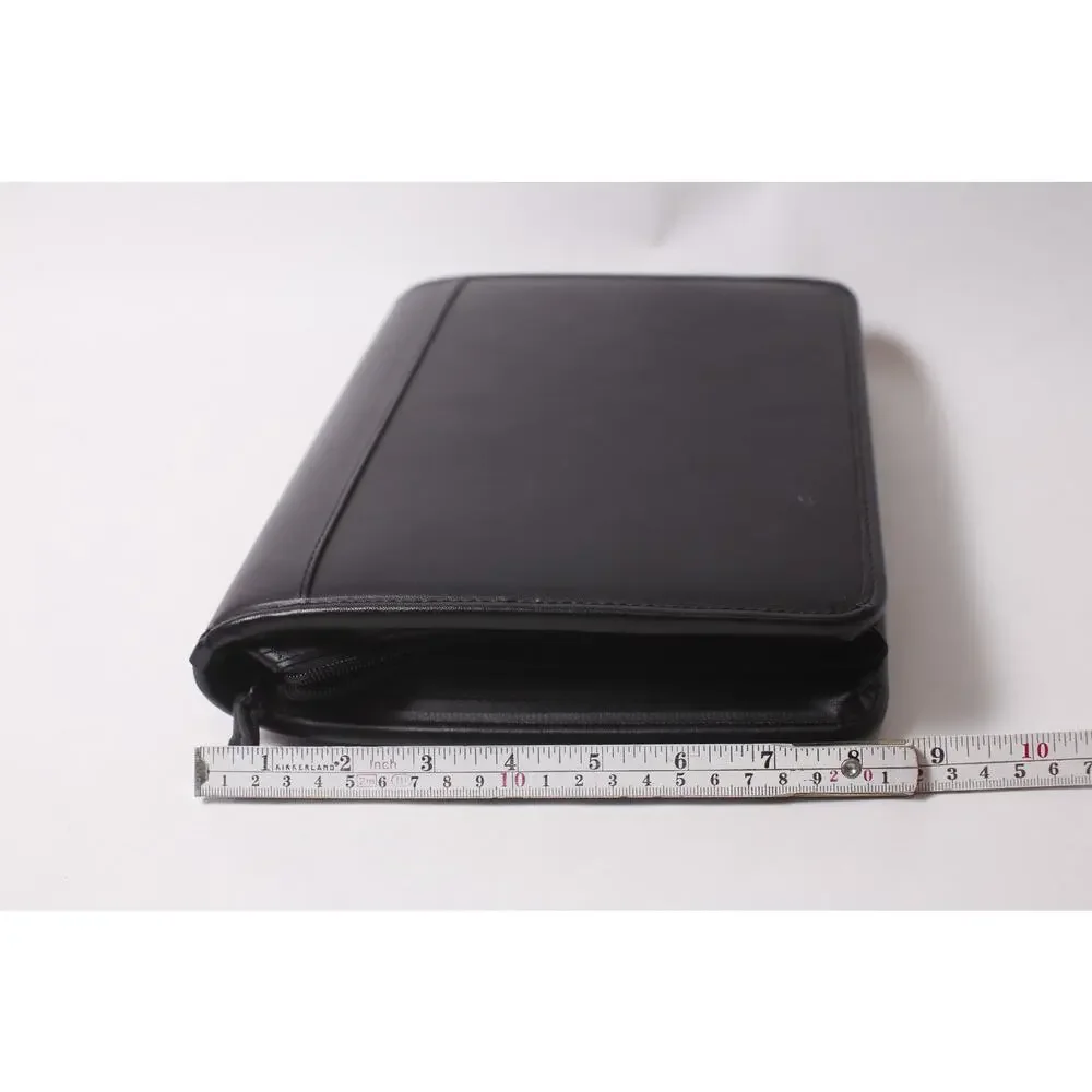Franklin Black Leather 7-ring 90s Day Binder Planner Notebook ~ 260209-WH 964